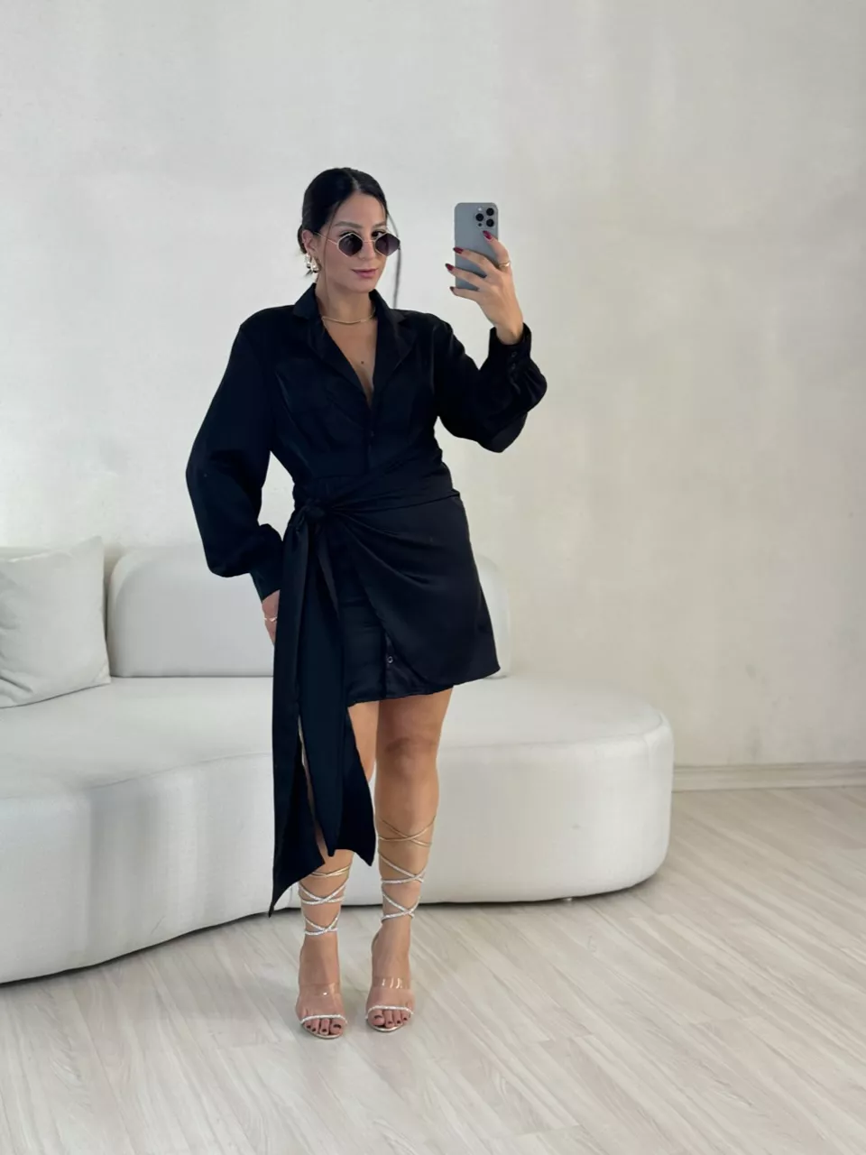 VESTIDO RAFAELA ACETINADO preto