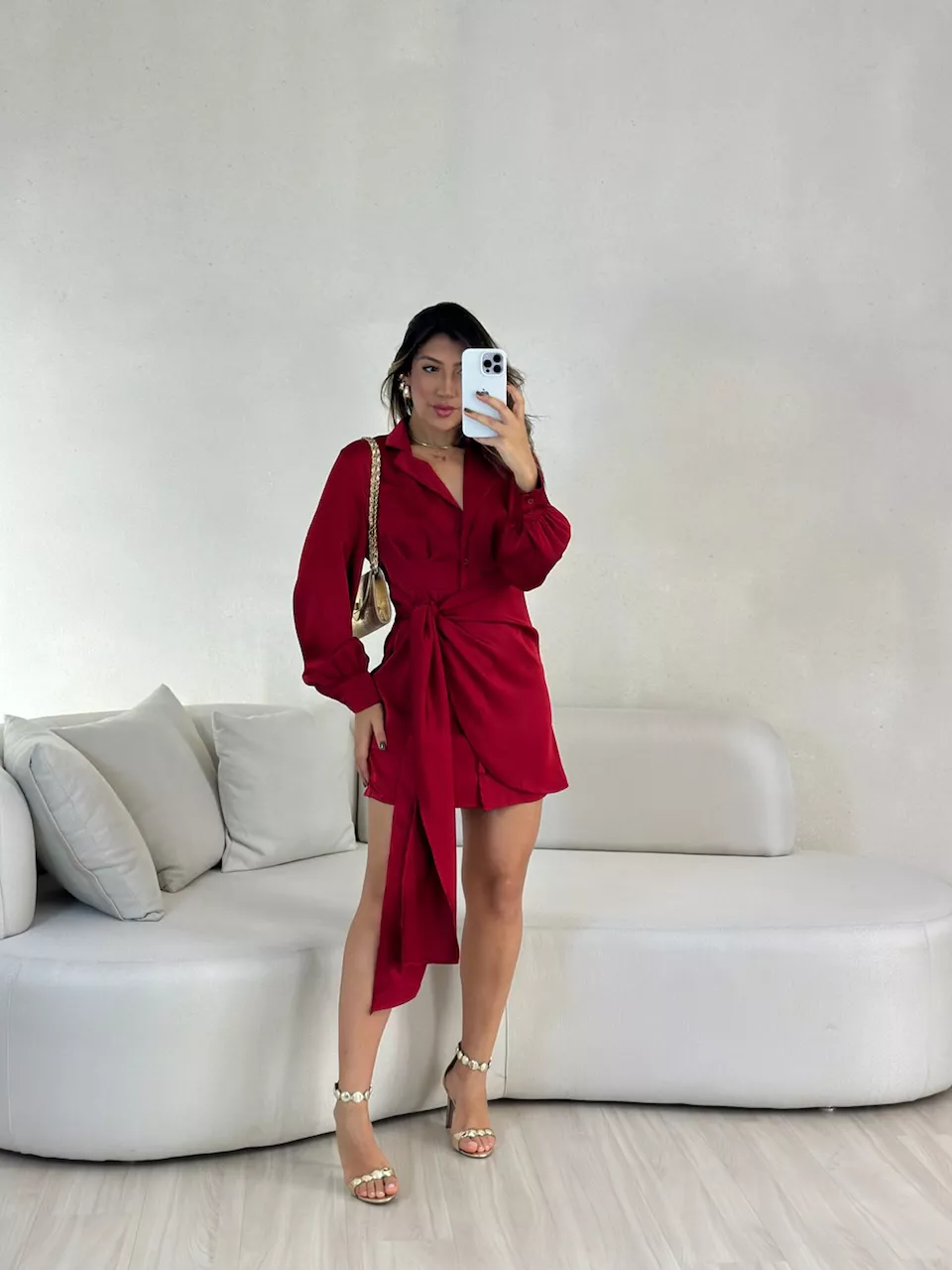 VESTIDO RAFAELA ACETINADO vermelho