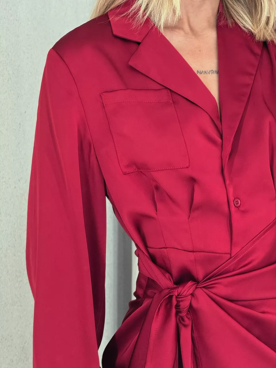 VESTIDO RAFAELA ACETINADO vermelho