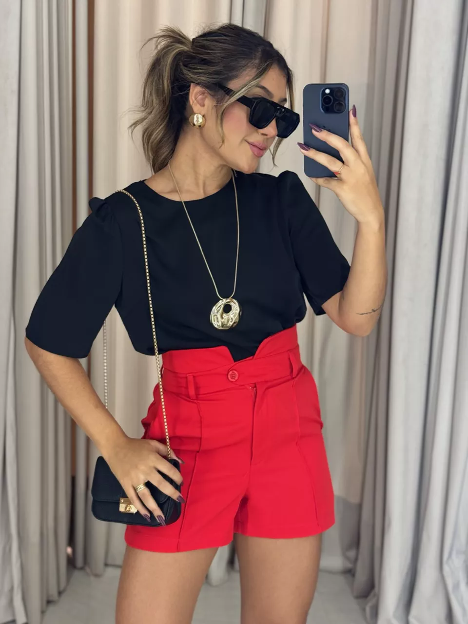 BLUSA KAREN BASIC PRETA - 0061110033 - CAROLLA FERRARO