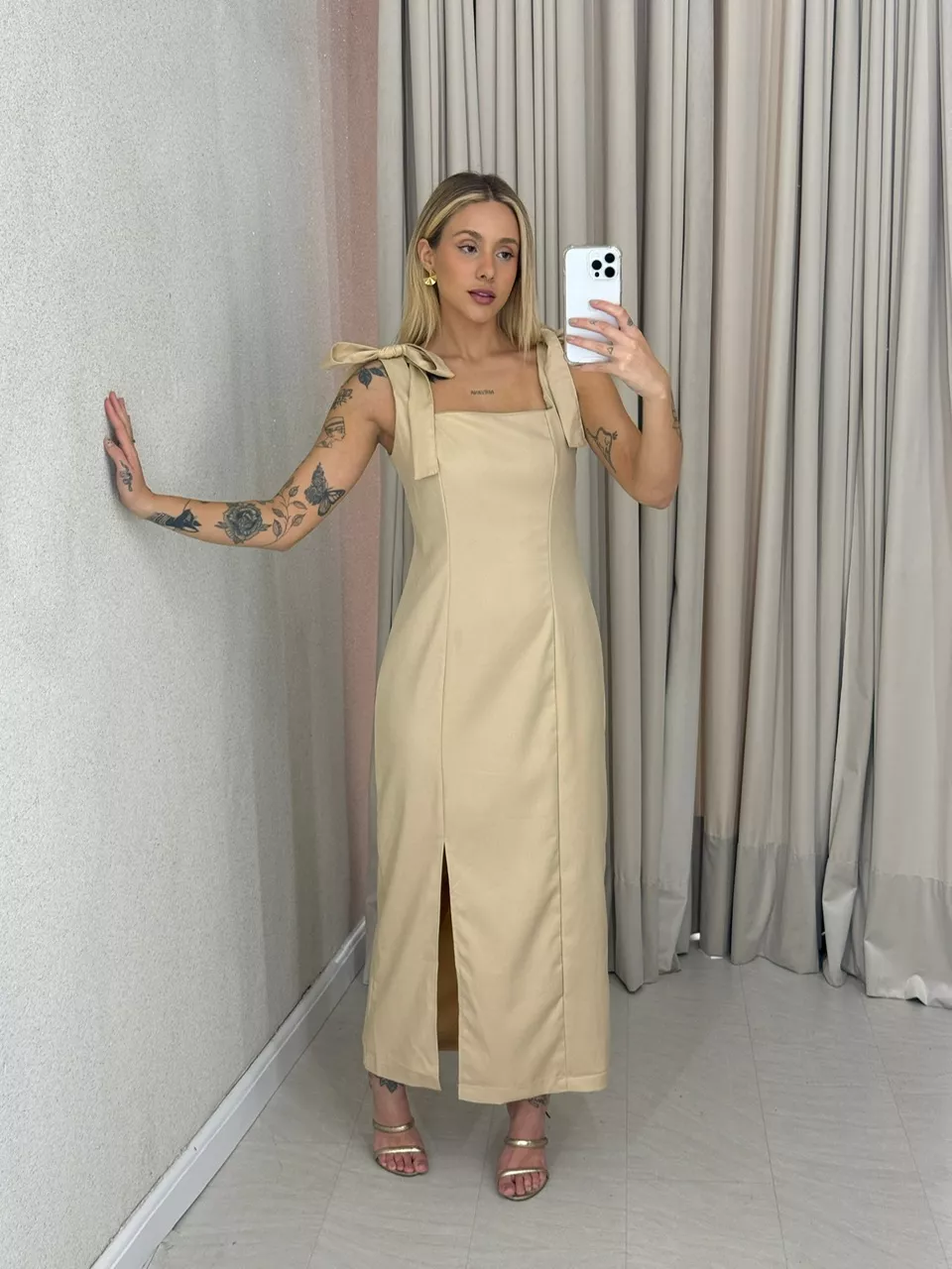 VESTIDO SAMANTA LAÇO Nude