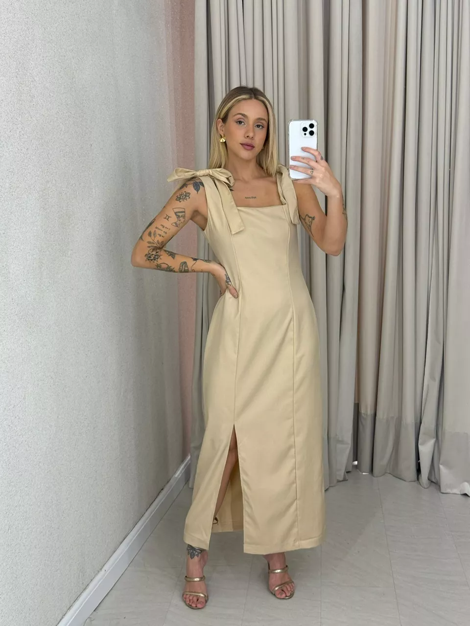 VESTIDO SAMANTA LAÇO Nude