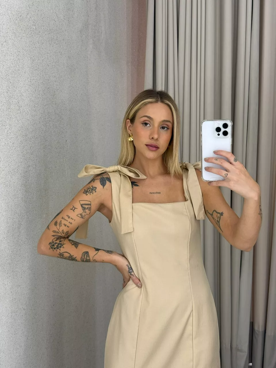 VESTIDO SAMANTA LAÇO Nude