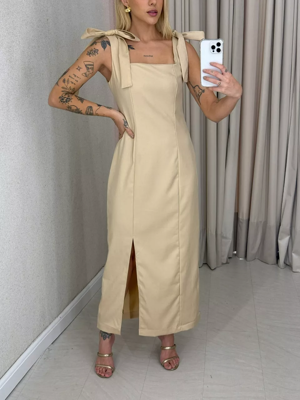 VESTIDO SAMANTA LAÇO Nude