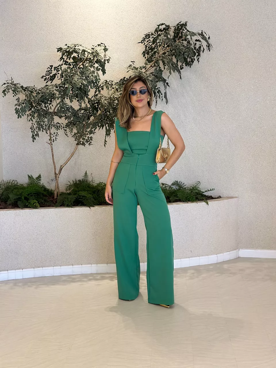 CONJUNTO CF SALOPETE CROPPED verde - 0050950014 - CAROLLA FERRARO