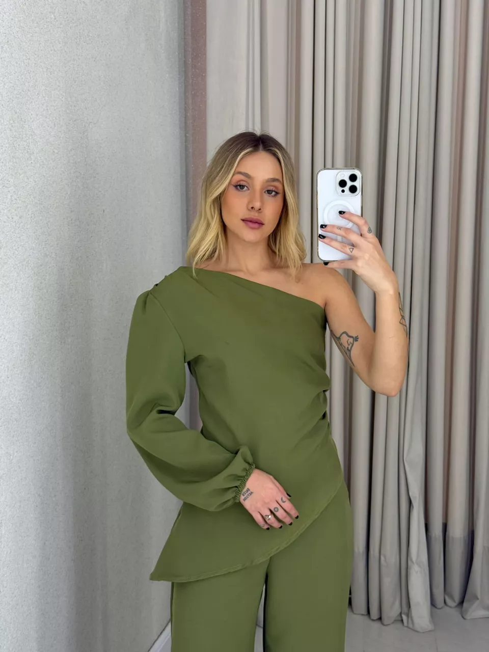 CONJUNTO DENISE NULA MANGA OLIVA
