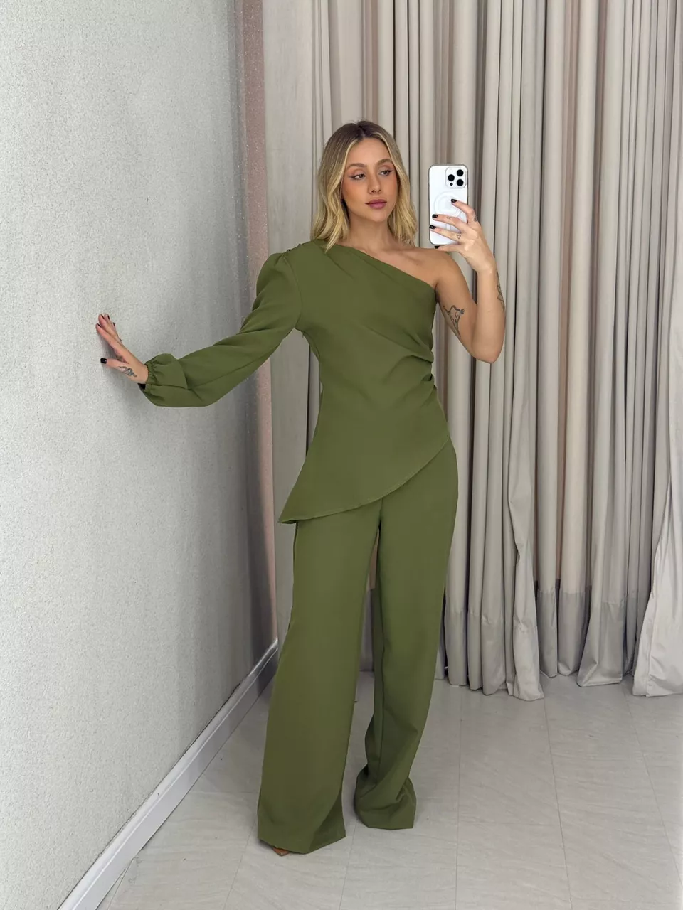 CONJUNTO DENISE NULA MANGA OLIVA