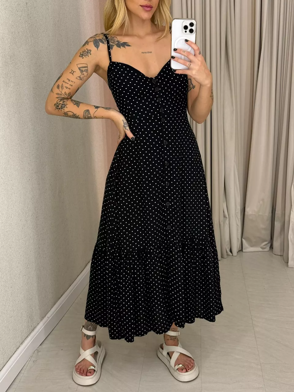 VESTIDO AMANDA ALÇA BOTÕES POA