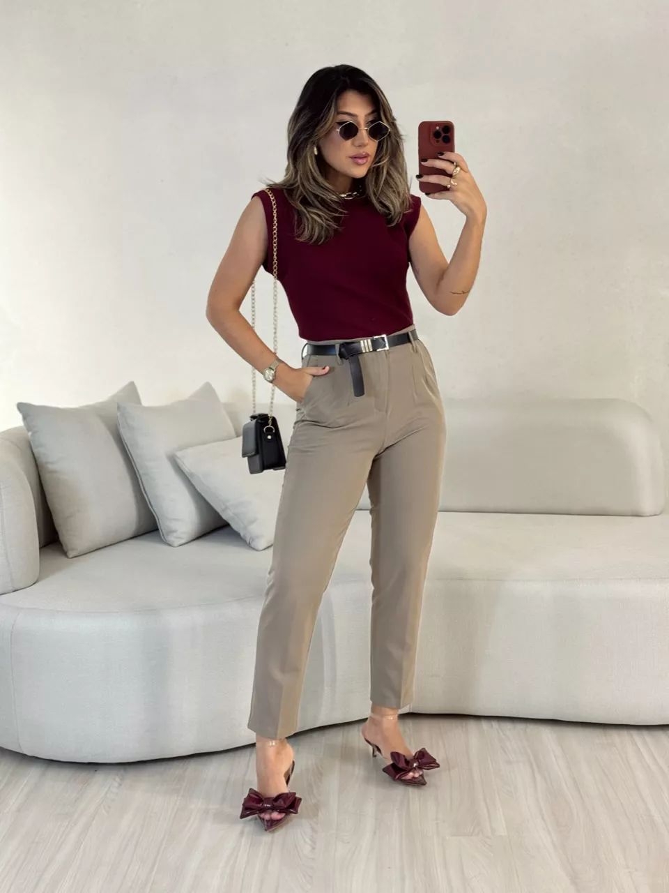 BLUSA VITÓRIA CANELADA CHERRY RED