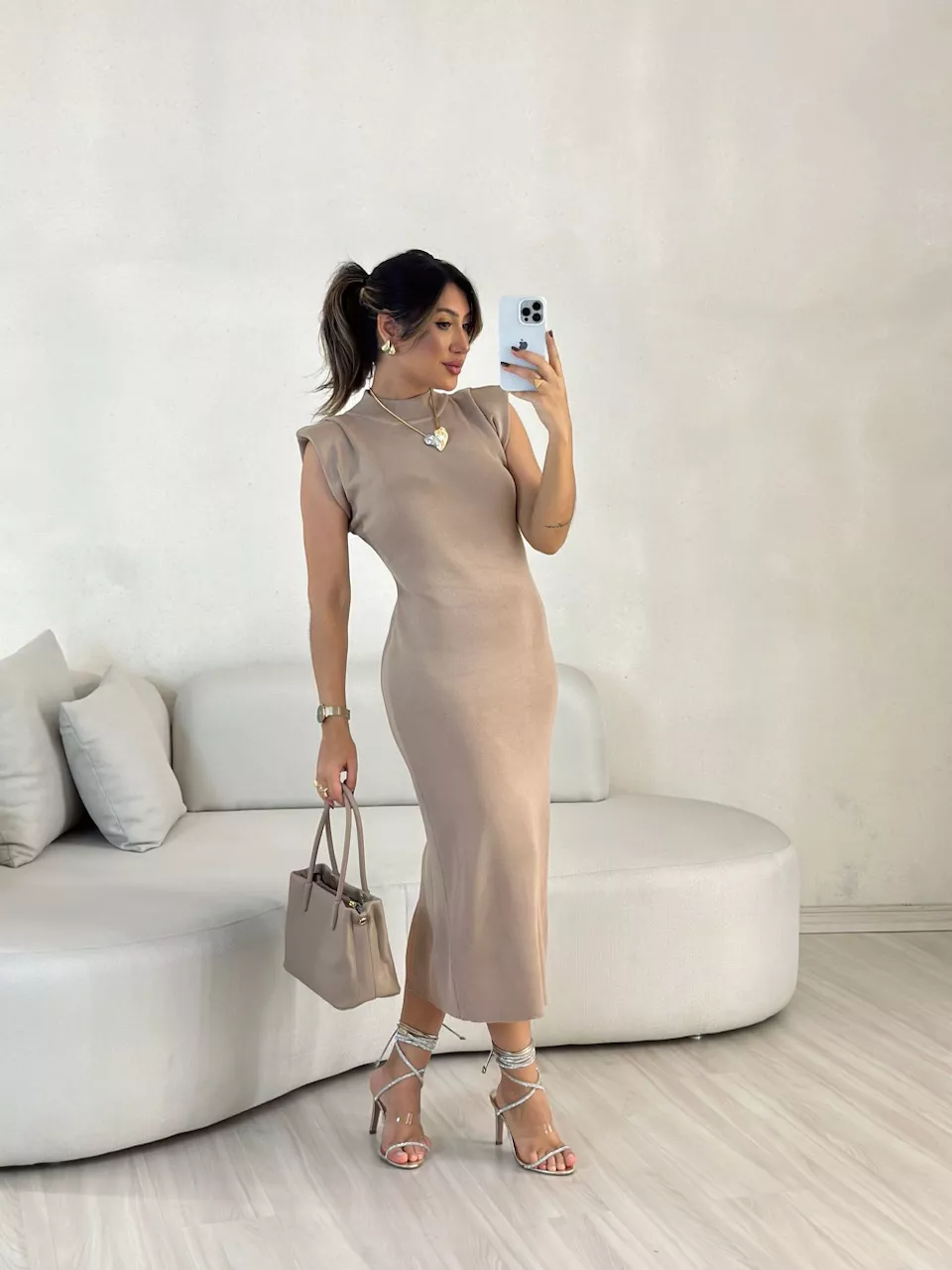 VESTIDO MUSCLE MIDI Nude - 0054040049 - CAROLLA FERRARO