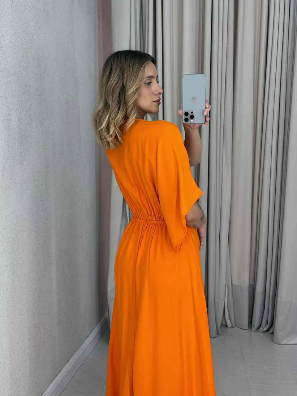 VESTIDO MARISOL LISO Laranja