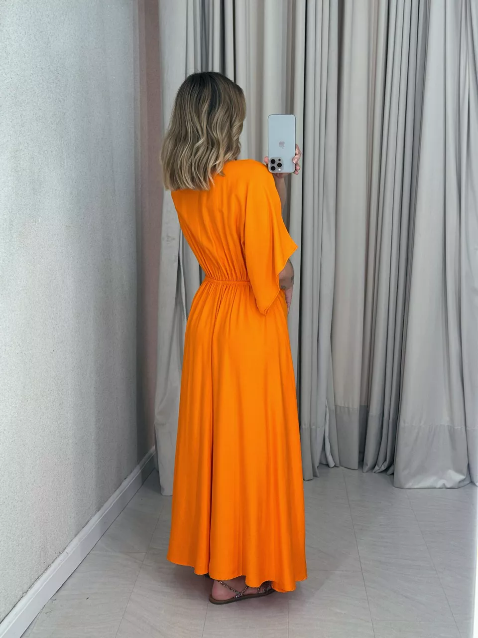 VESTIDO MARISOL LISO Laranja