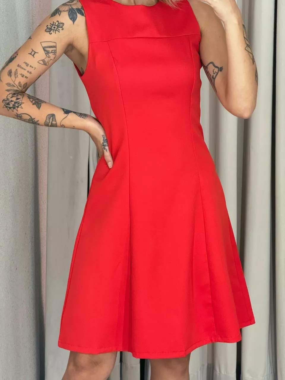 VESTIDO MARIA FLOR CAVADO VERMELHO