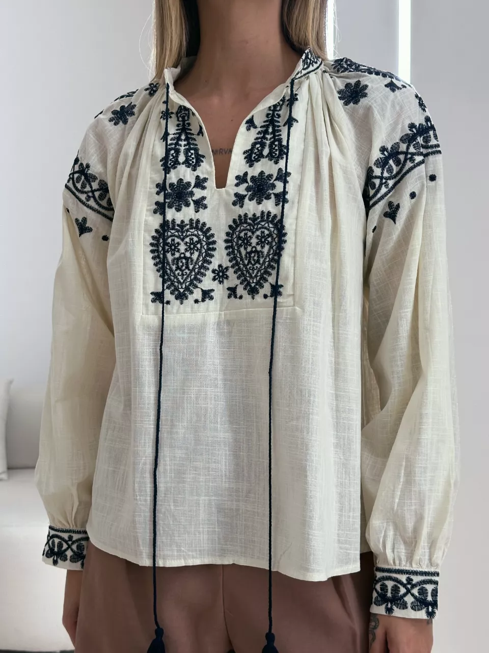 BLUSA BATA BOHO MARFIM