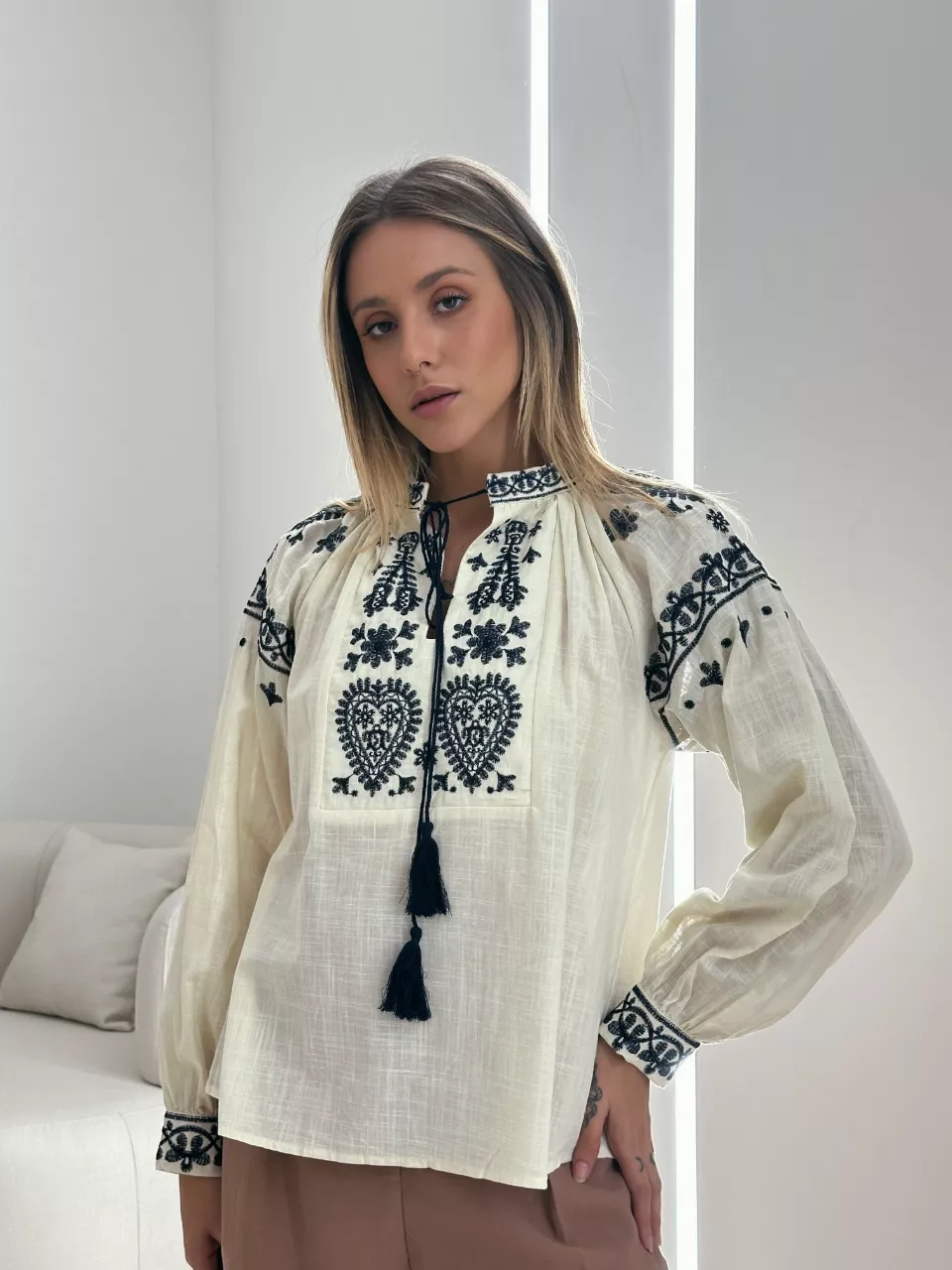 BLUSA BATA BOHO MARFIM