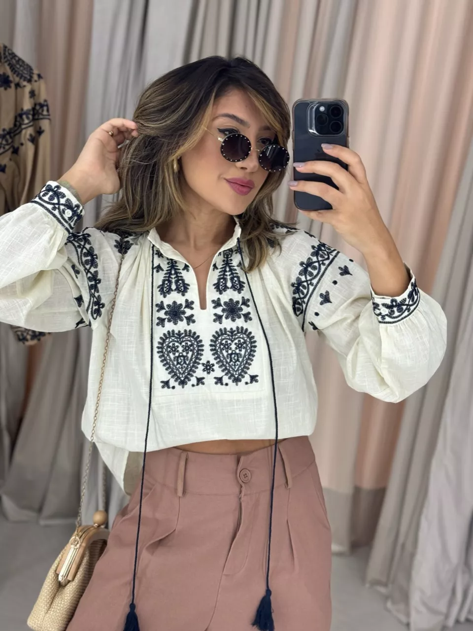 BLUSA BATA BOHO MARFIM