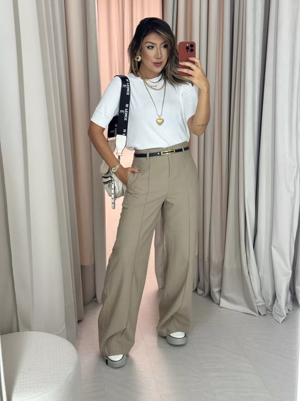 CALÇA JÚLIA PANTALONA Caqui