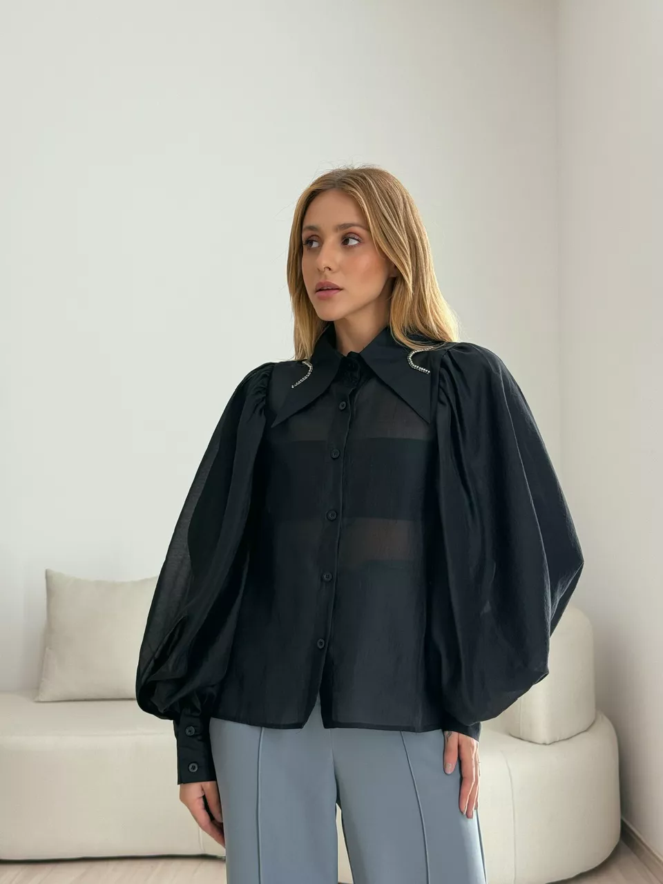 CAMISA ANA LAURA BUFANTE PRETO