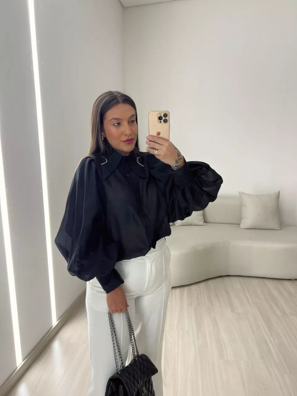 CAMISA ANA LAURA BUFANTE PRETO