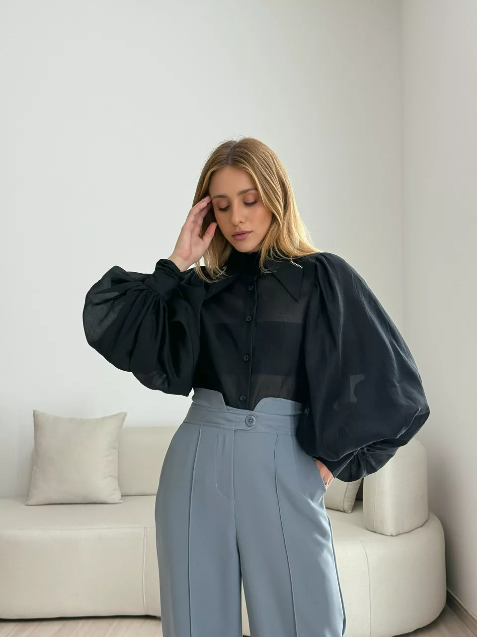 CAMISA ANA LAURA BUFANTE PRETO