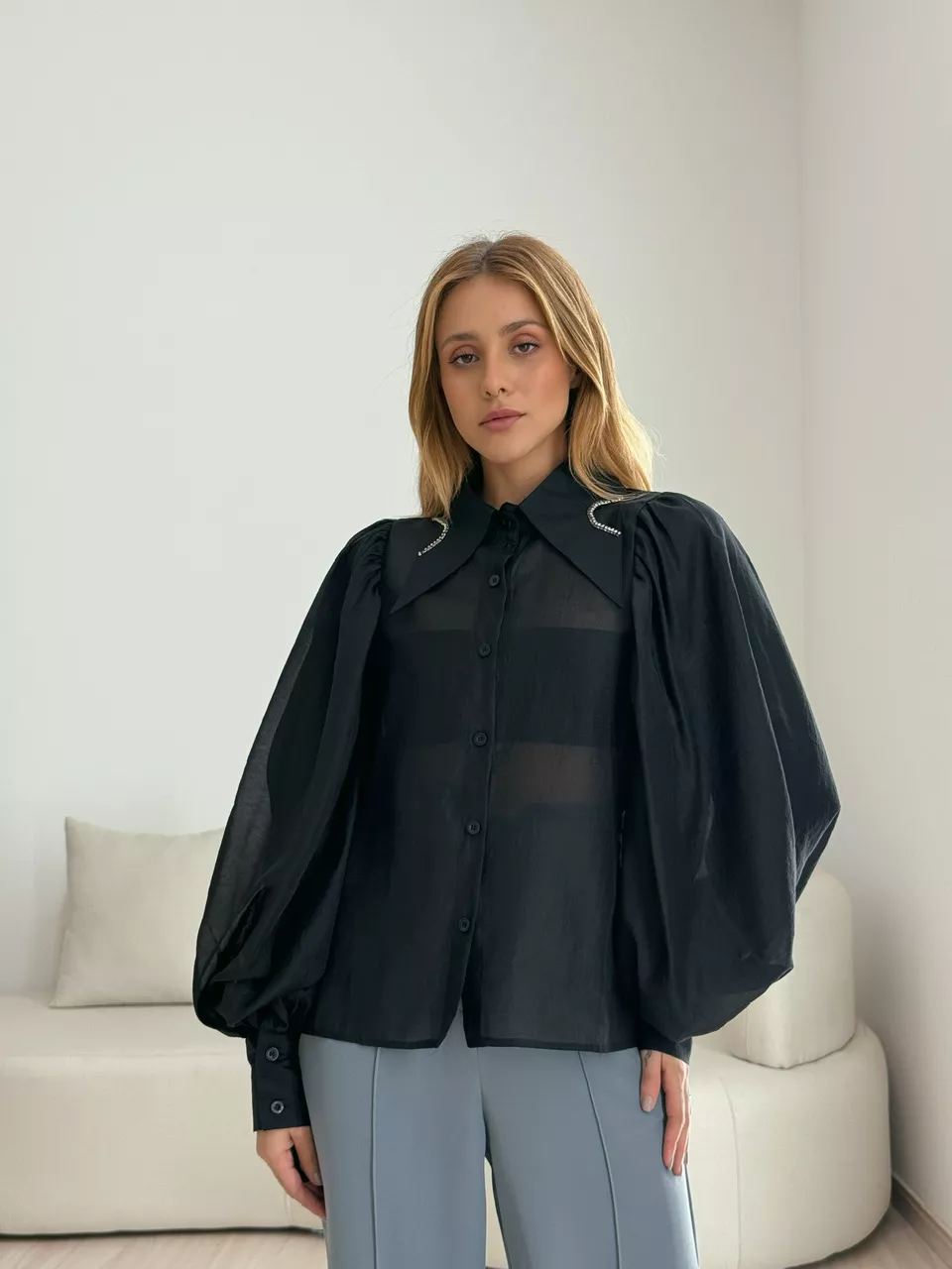 CAMISA ANA LAURA BUFANTE PRETO