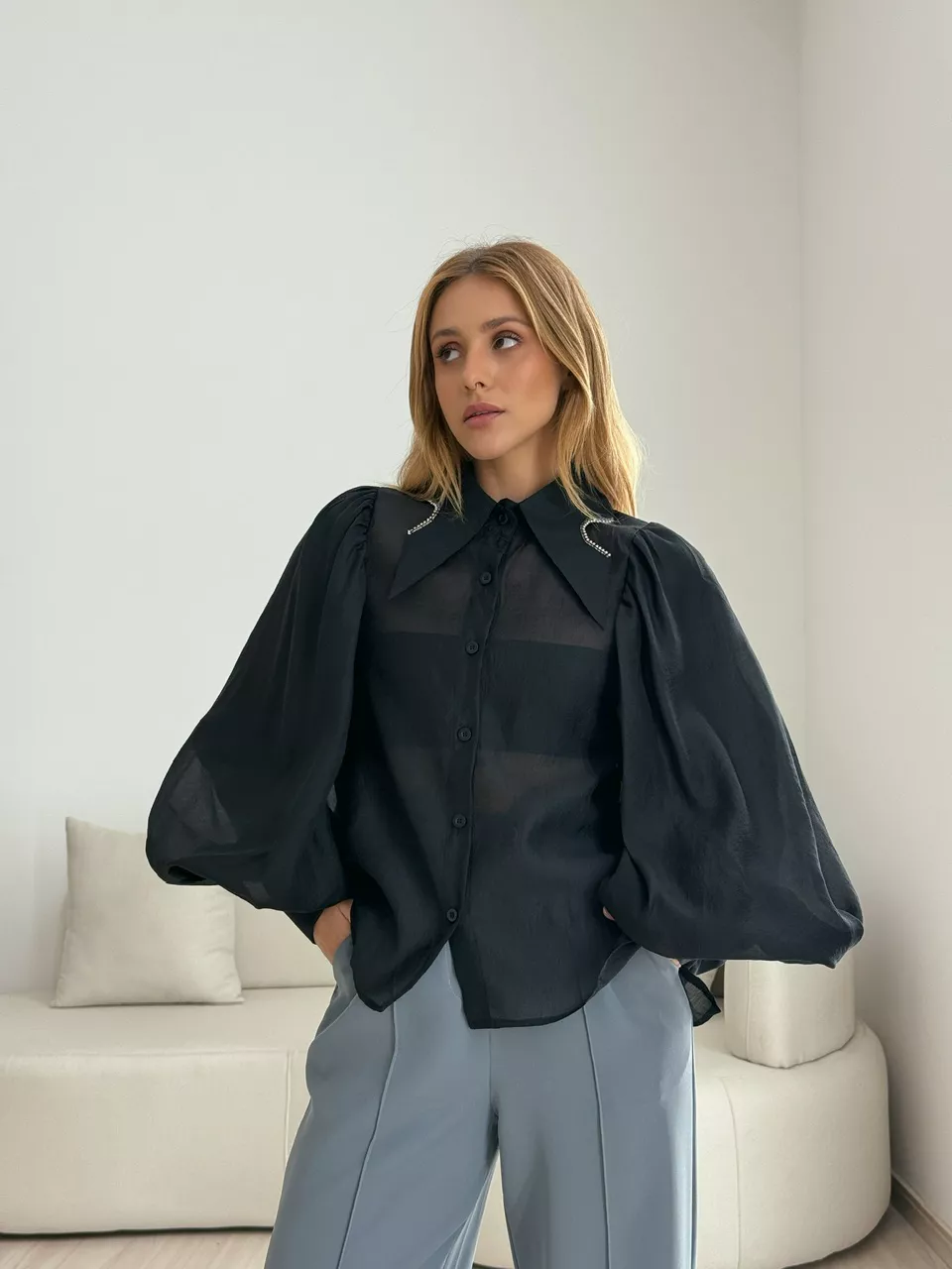 CAMISA ANA LAURA BUFANTE PRETO