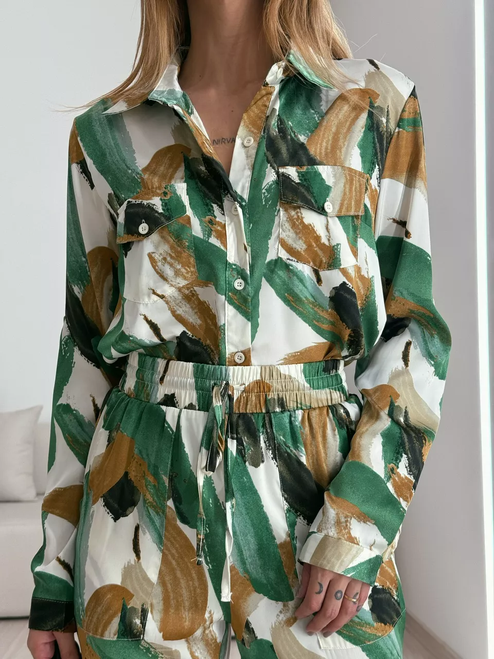 CAMISA RAQUEL ESTAMPADA VERDE