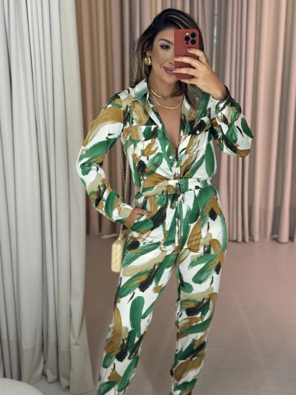 CAMISA RAQUEL ESTAMPADA VERDE