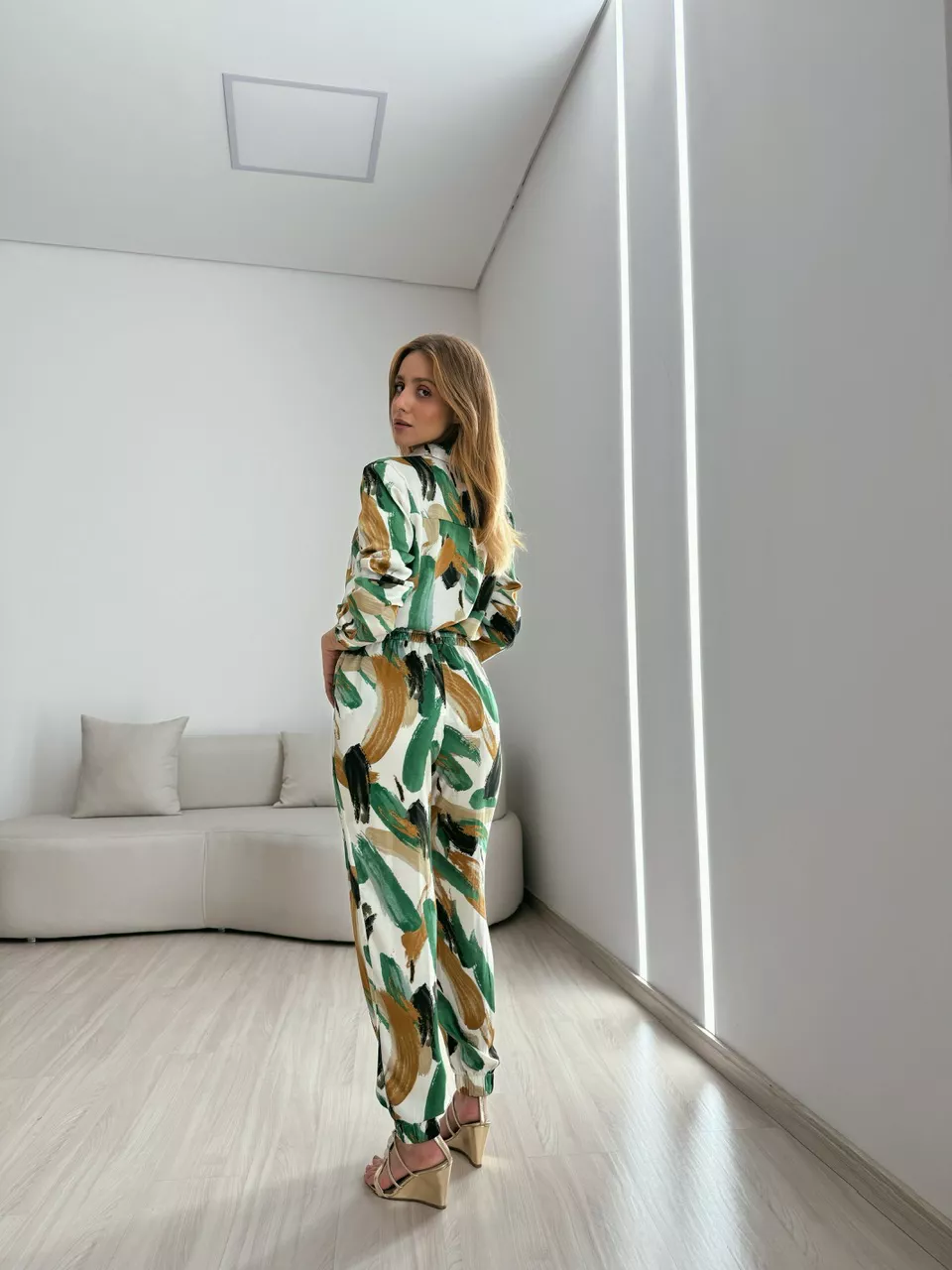 CAMISA RAQUEL ESTAMPADA VERDE