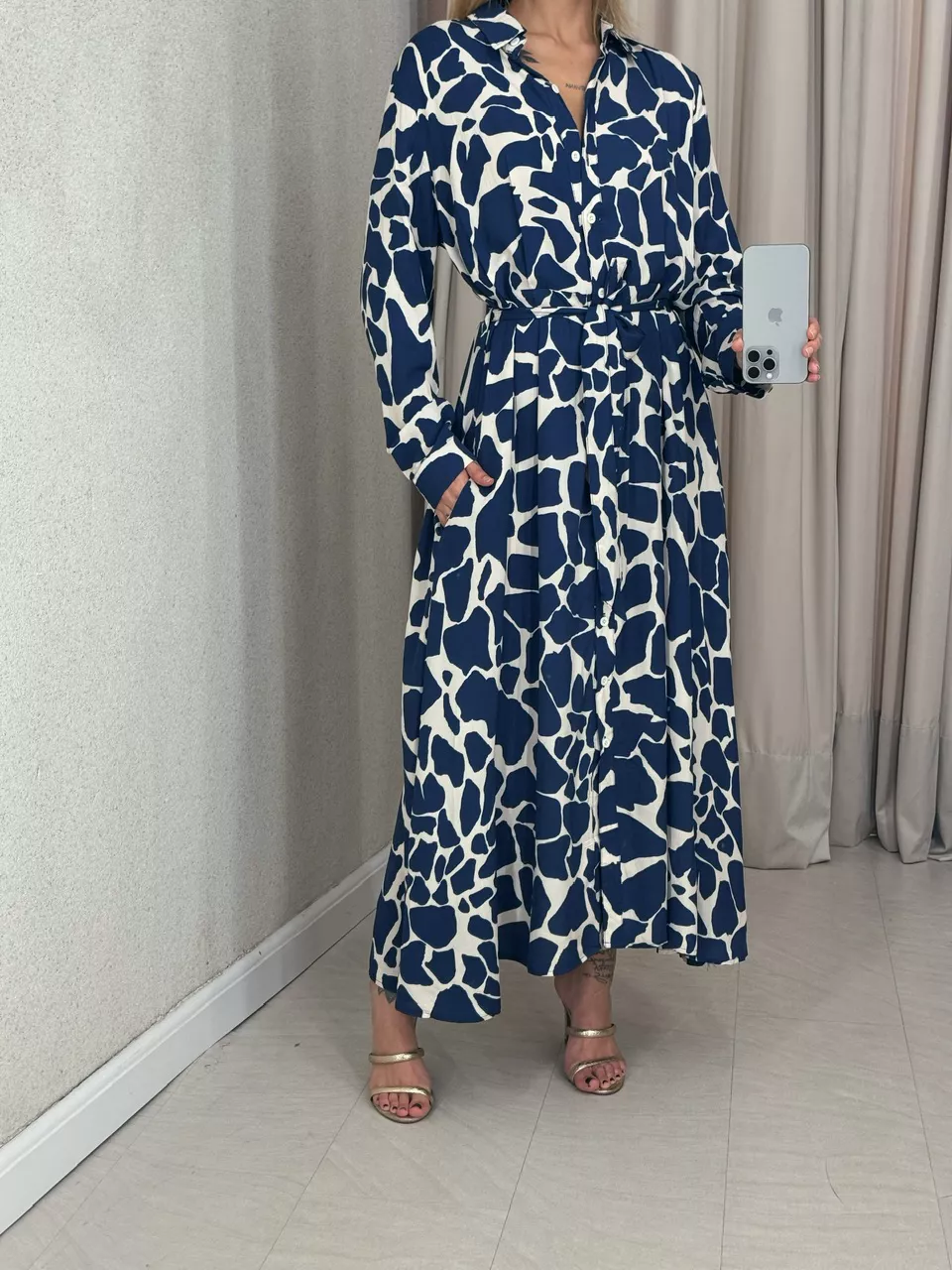 VESTIDO MARISA BOTÕES AZUL