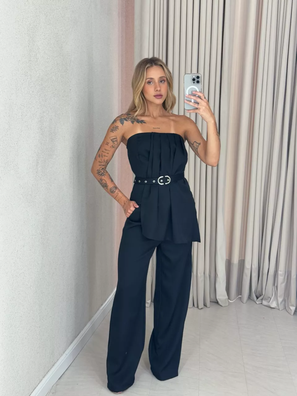 CONJUNTO MONICA TOMARA QUE CAIA PRETO - 0058430032 - CAROLLA FERRARO