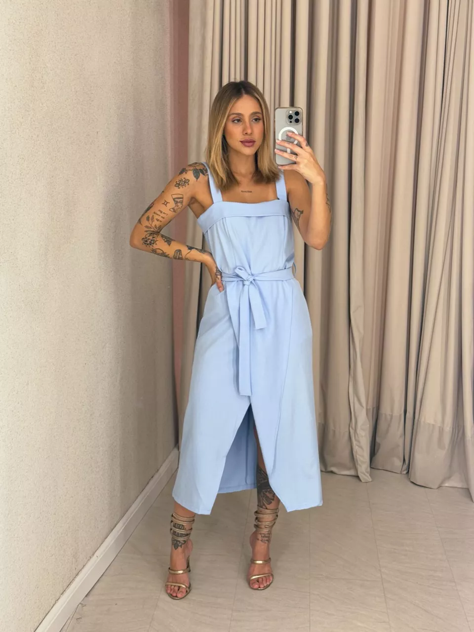 VESTIDO CARMEN FAIXA AZUL - 0059250109 - CAROLLA FERRARO