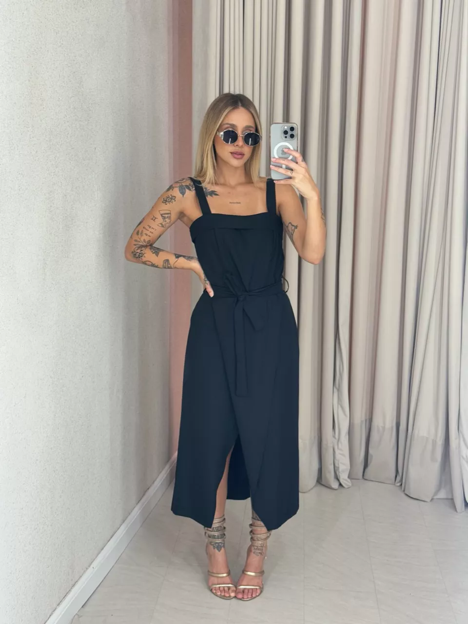 VESTIDO CARMEN FAIXA PRETO - 0059250032 - CAROLLA FERRARO