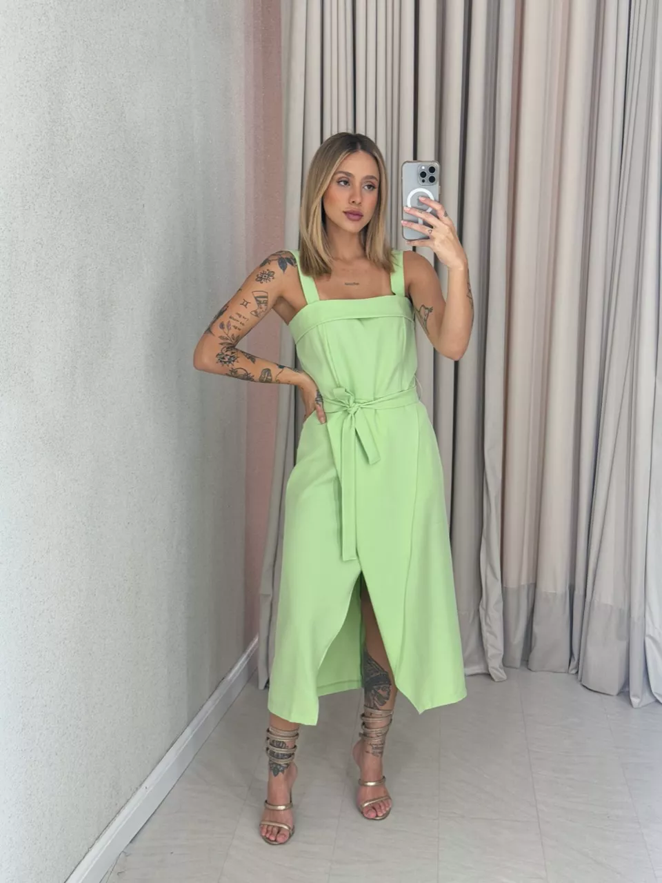 VESTIDO CARMEN FAIXA VERDE - 0059250014 - CAROLLA FERRARO