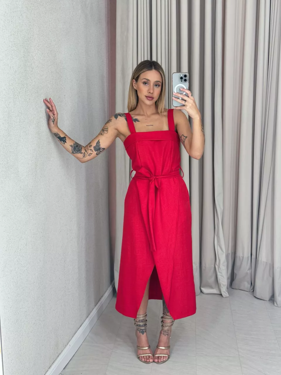 VESTIDO CARMEN FAIXA VERMELHO