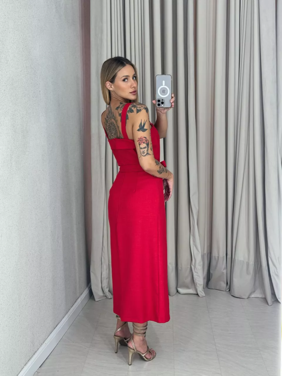 VESTIDO CARMEN FAIXA VERMELHO