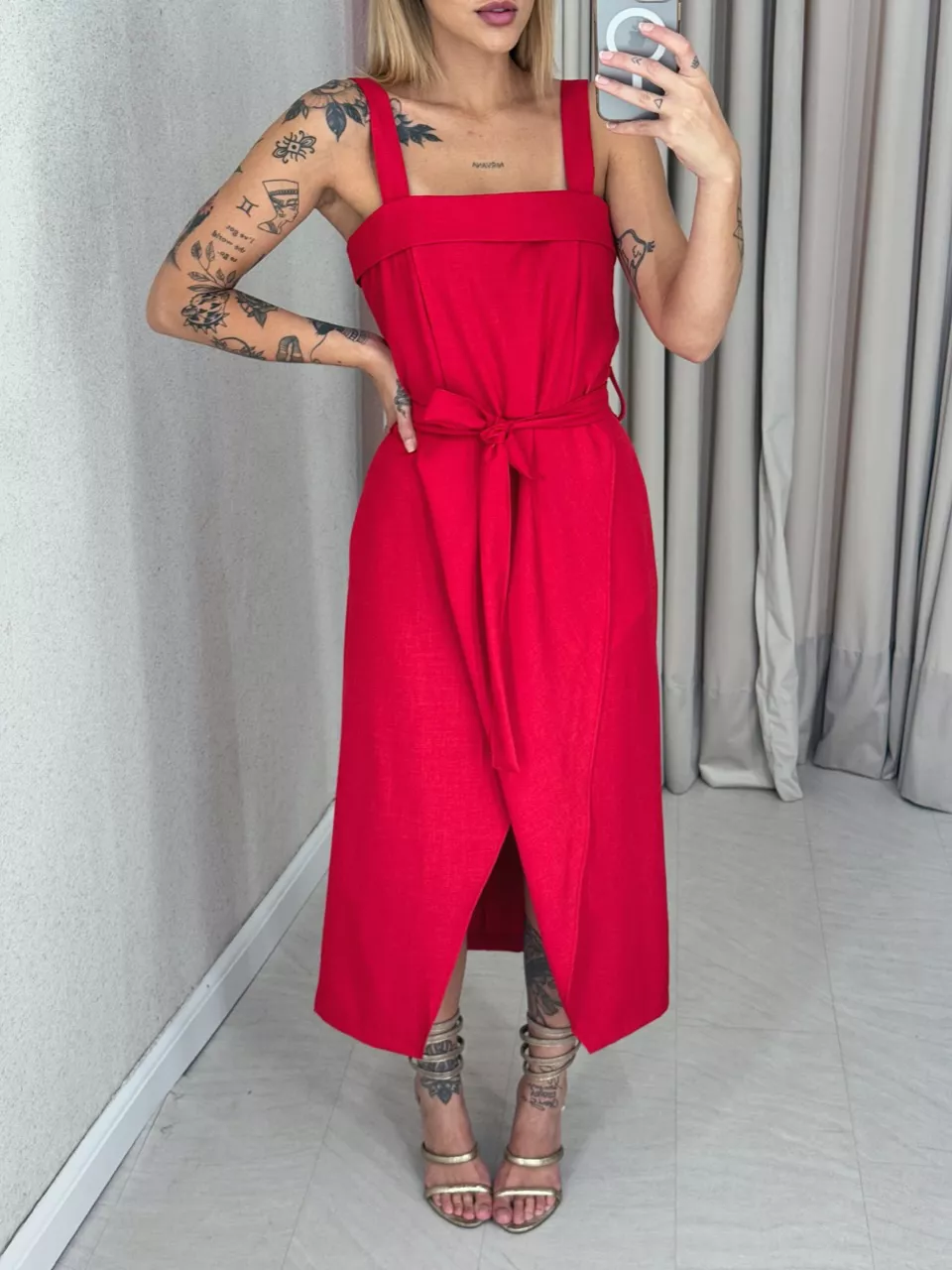 VESTIDO CARMEN FAIXA VERMELHO