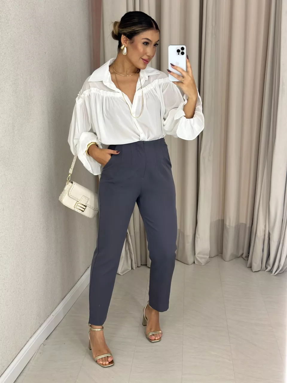 CALÇA FÁTIMA SKINNY CINZA