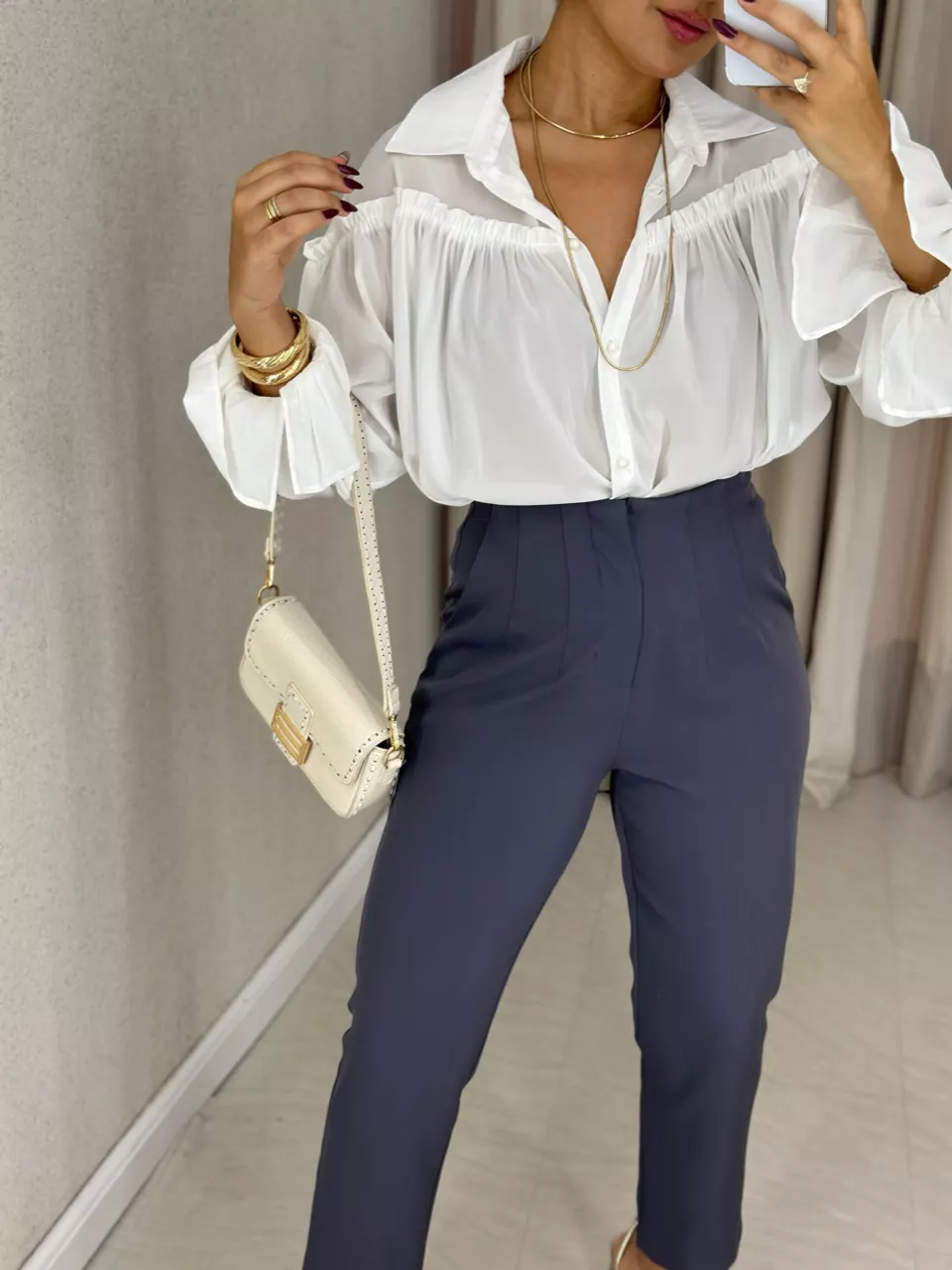 CALÇA FÁTIMA SKINNY CINZA