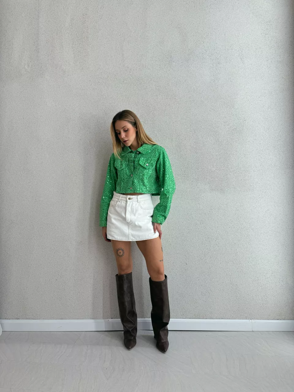 JAQUETA SAMANTA PAETÊ VERDE