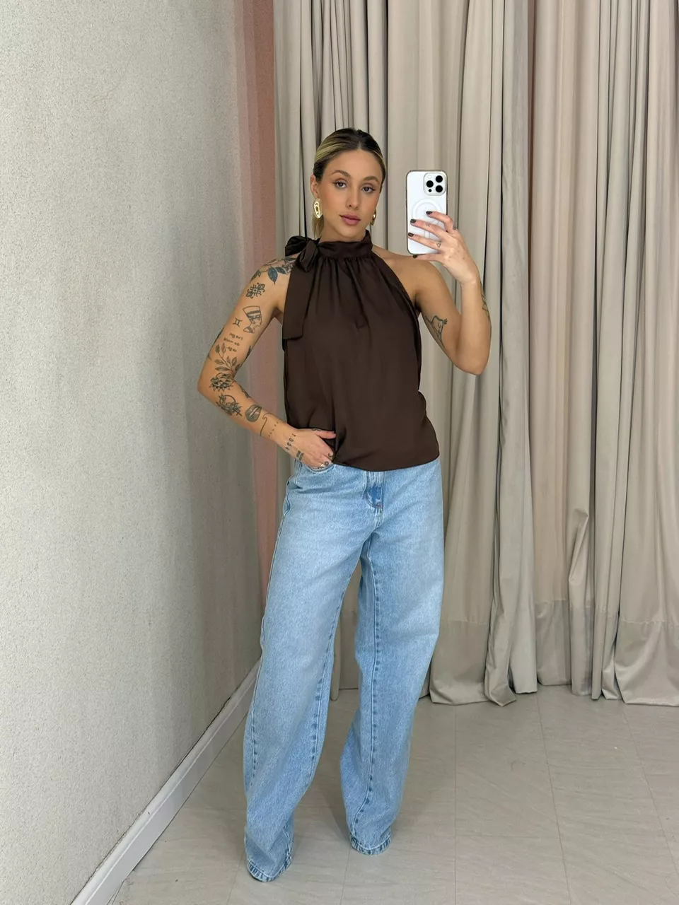 BLUSA KEROLYN. CAVADA MARROM
