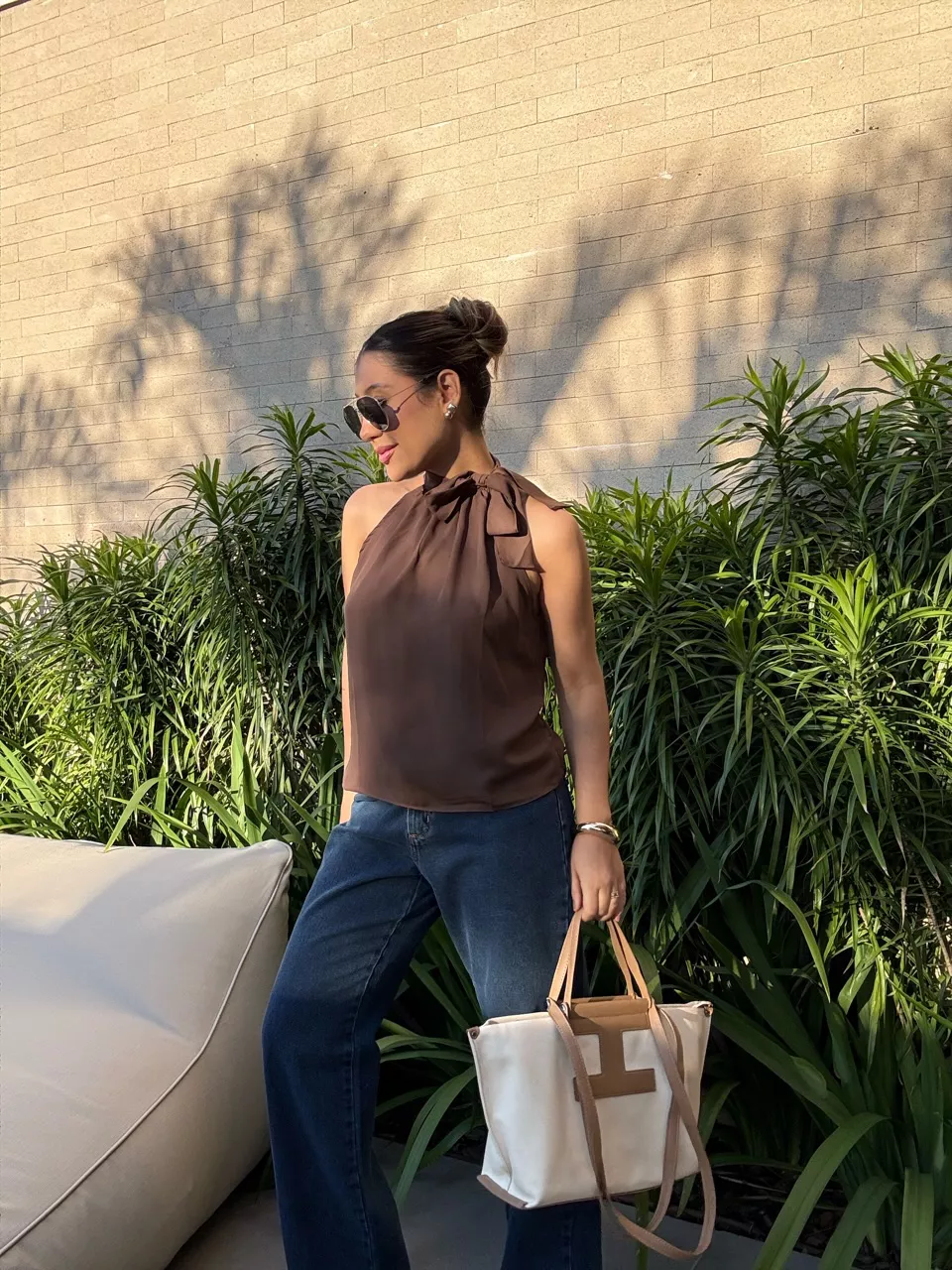 BLUSA KEROLYN. CAVADA MARROM