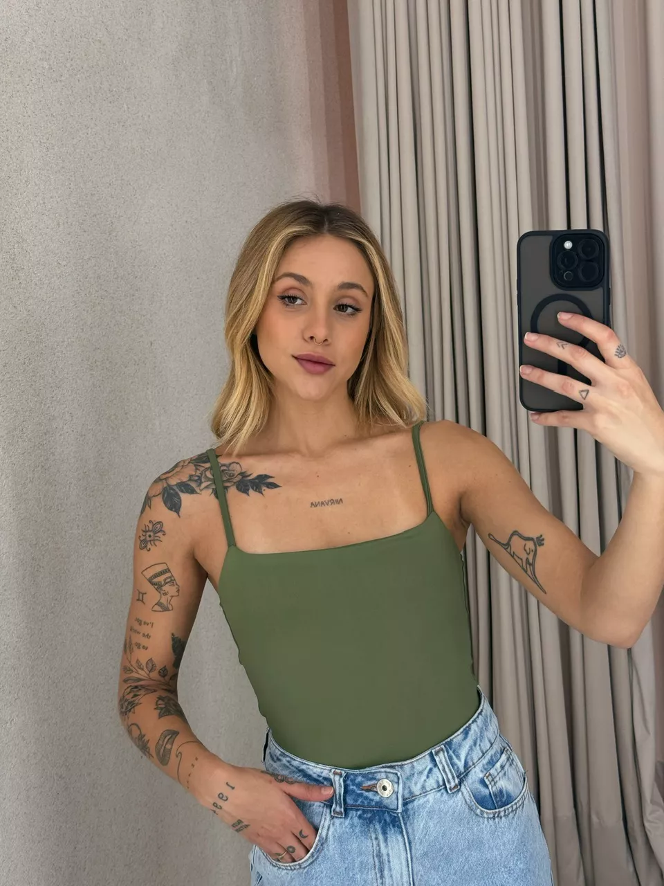 BODY ARIEL ALÇA verde - 0054140014 - CAROLLA FERRARO