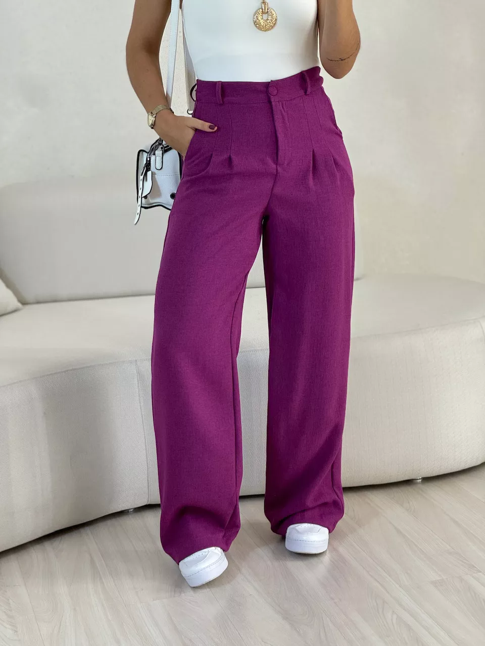 CALÇA KELLY PANTALONA FUCSIA - 0054130120 - CAROLLA FERRARO