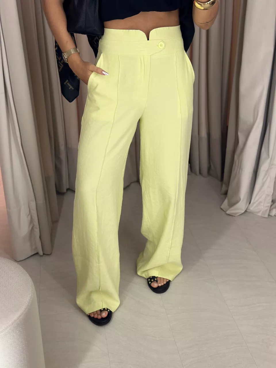 CALÇA CHARLENE PANTALONA LIMA - 0059910116 - CAROLLA FERRARO