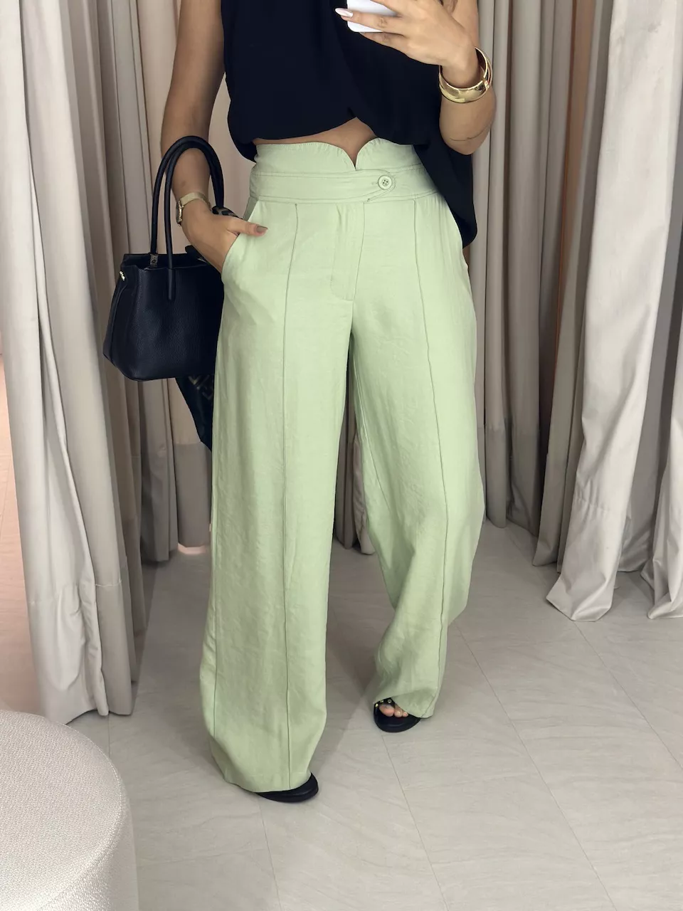 CALÇA CHARLENE PANTALONA verde - 0059910014 - CAROLLA FERRARO