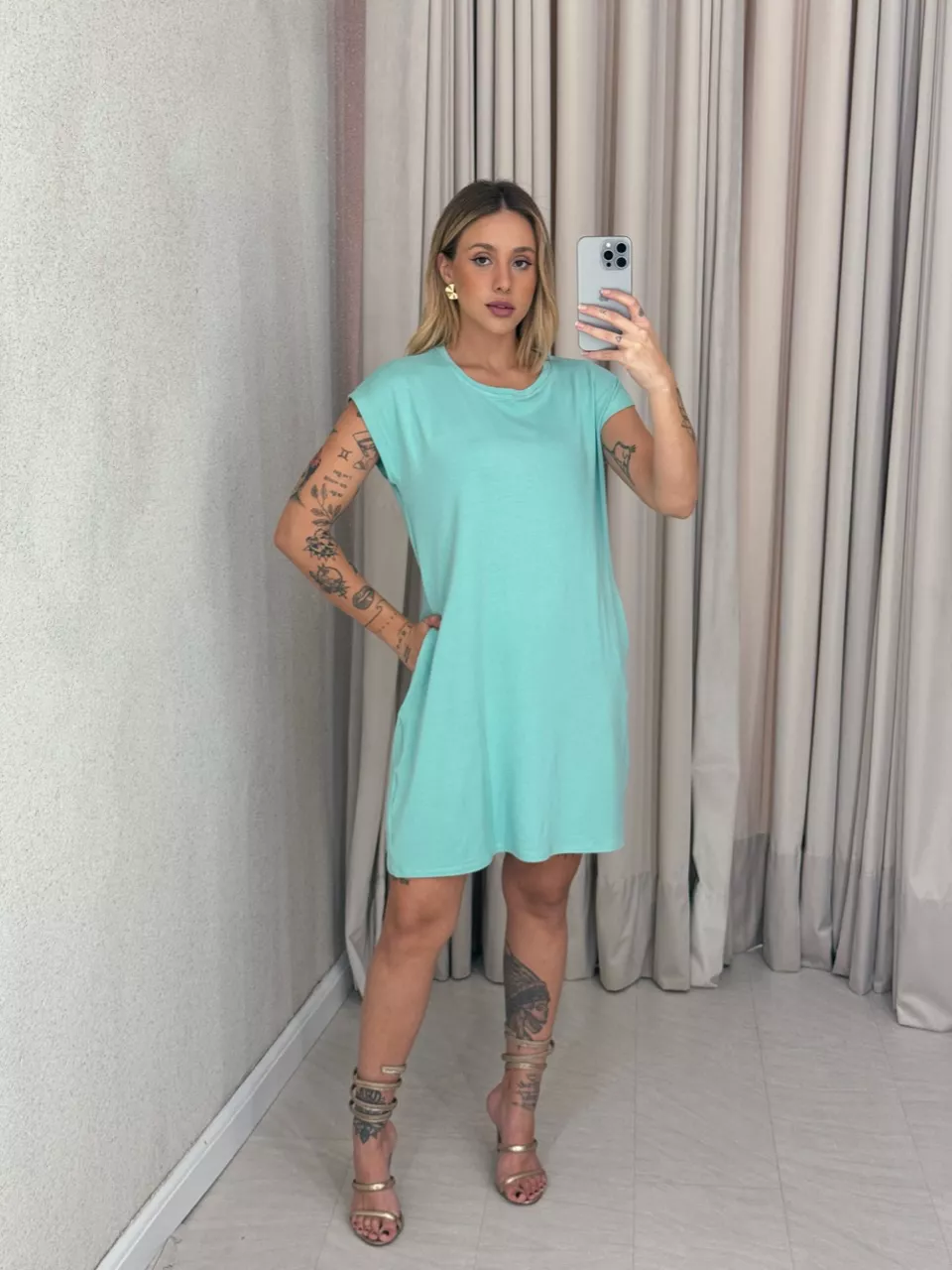 VESTIDO MARIA HELENA CURTO BABY GREEN - 0059850400 - CAROLLA FERRARO