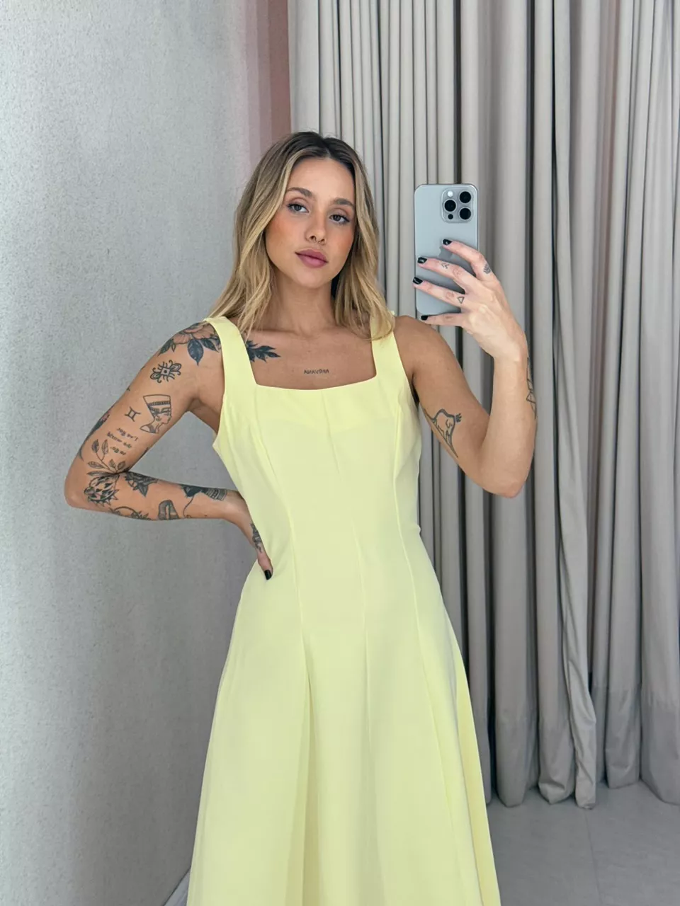 VESTIDO CAROLINE MIDI Amarelo