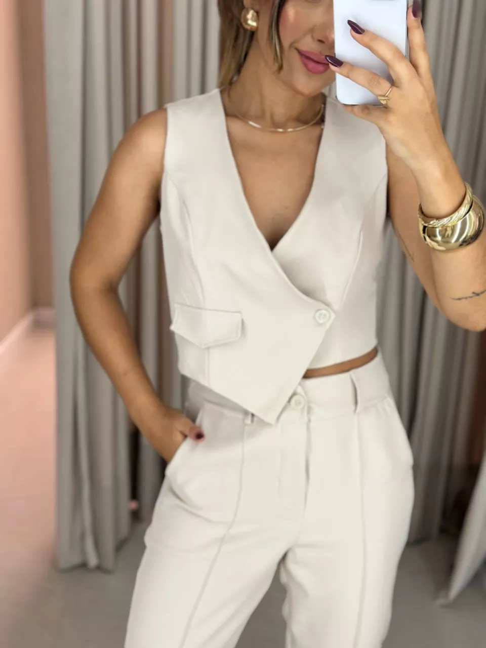 CONJUNTO MARIA LUÍSA CALÇA AREIA