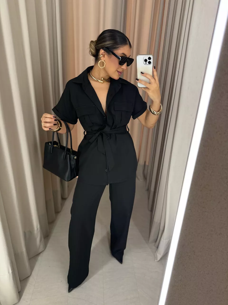  CONJUNTO FRANCISCA CALÇA PRETO - 0064400032 - CAROLLA FERRARO